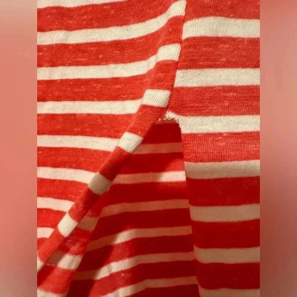 NWT Umgee Striped Tee Top Shirt Blouse Loose Fit split back size L - Picture 3 of 6